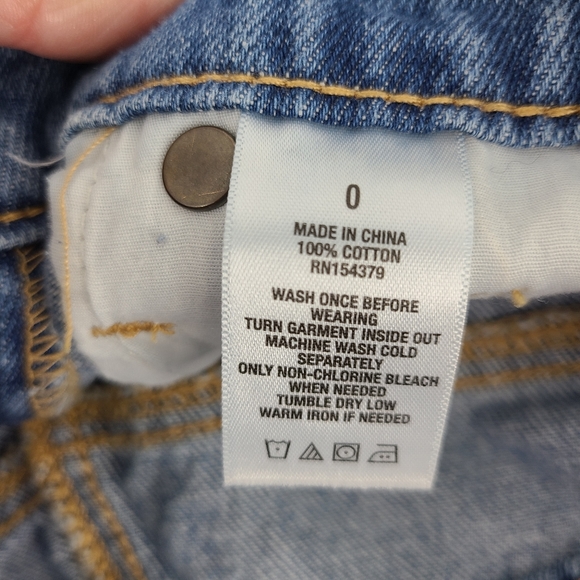 Aeropostale Medium Wash High Rise MOM SHORT 0 - Picture 10 of 10